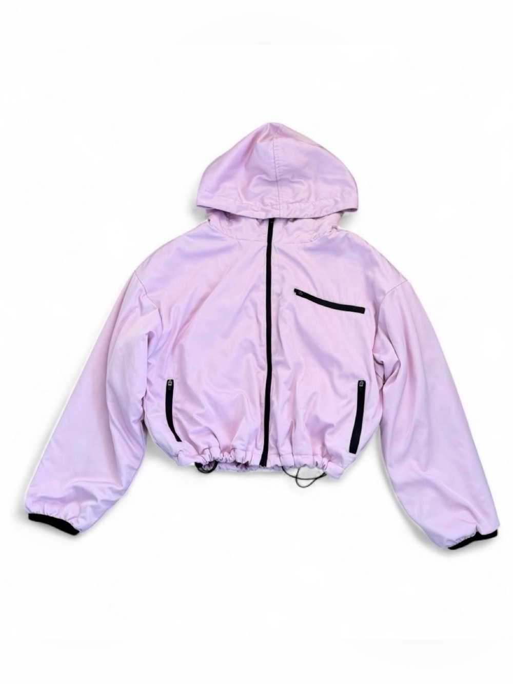Forever 21 Lilac Hooded Puffer Jacket with Black Trim